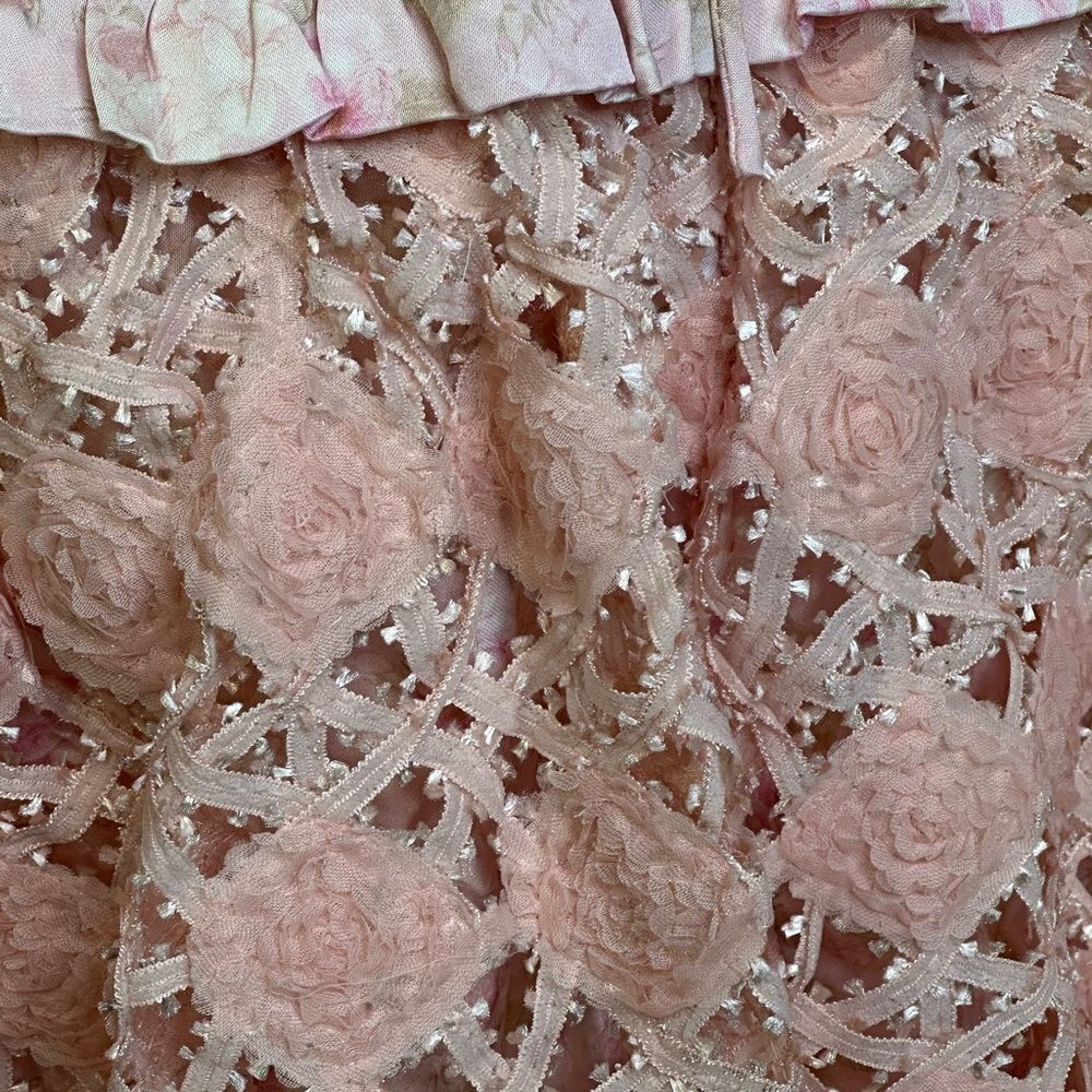 For Love and Lemons Alessia Pink Flora Ruffle Mini Dress | Size M - Picture 11 of 12